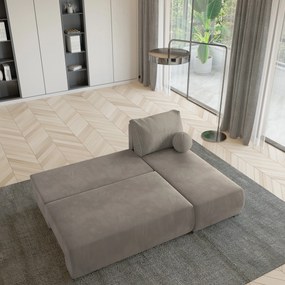 Masseno Narożnik PARVELO z funkcją spania i pojemnikiem na pościel Narozniki L, Rozkładana sofa - Beżowy, POSO 02 + PAROS 02