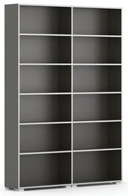 Biblioteka SILVER LINE, 2 kolumny, 2230 x 1600 x 400 mm, wenge