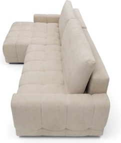 Narożnik Sorenio z funkcją spania lewostronny - beżowa plecionka Murano 833