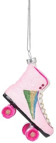 Szklana ozdoba świąteczna wykonana ręcznie 8 cm Retro Rollerskate – Sass &amp; Belle