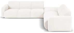 Biały narożnik z materiału bouclé (prawostronny) Molino – Micadoni Home