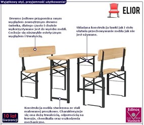 Zestaw mebli ogrodowych z litego drewna jodłowego Ixis