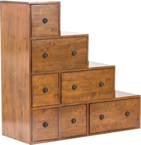 Regał Zen brown, 7szuflad 88x35x88cm