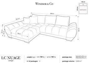 Butelkowozielony rozkładany narożnik z aksamitnym obiciem Windsor &amp; Co Sofas Nuage, lewostronny