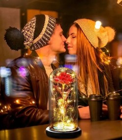 Wieczna róża w szkle ALVA z oświetleniem LED