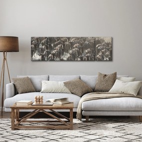 Obraz - Stado antylop gnu (170x50 cm)