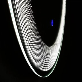Lustro okrągłe z ramą podświetlaną LED "Eclisse" z aluminium cm 60x60