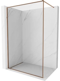 Mexen Kioto-F ścianka prysznicowa Walk-in z ramką 70 x 202 cm, transparent 8 mm, różowe złoto - 800-070-104-60-00