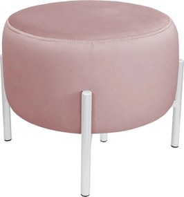 Pufa OLA loft ławka podnóżek metal : Kolor Stelaża - Biały, Kolor tkaniny - VELVET - MG58, Typ tkaniny - Velvet