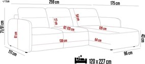Narożnik CALVANO S Lewostronny z wysuwanym siedziskiem w tkaninie AUSTIIN 02 WERSAL
