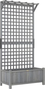 Outsunny Skrzynia z kratownicą i daszkiem, donica, grządka kwiatowa, odporna na warunki, drewno, 90 x 45 x 183 cm, Ciemnoszary | Aosom PL