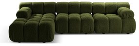 Zielony narożnik modułowy z materiału bouclé (lewostronny) Bellis – Micadoni Home