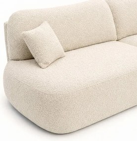 Sofa AVERIO Rozkładana Dwuosobowa Kremowa Boucle Nowoczesna