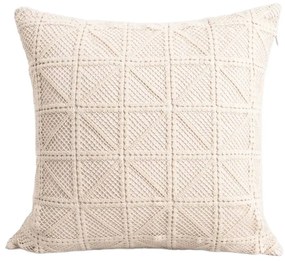 Poszewka dekoracyjna CROCHET ecru z szydełkowym wzorem 45x45 cm HOMLA