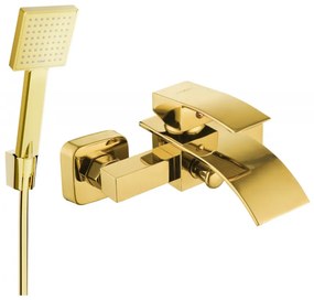 Mexen Aries R45 bateria wannowa z zestawem prysznicowym, złota - 74483R45-50