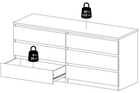 Komoda w dekorze dębu w naturalnym kolorze 154x70x50 cm Naia – Tvilum