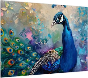 Obraz - Malowanie pawia (70x50 cm)