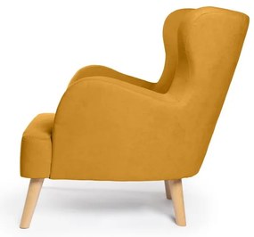 Musztardowy fotel typu uszak Noemye – Bonami Selection