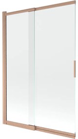 Mexen Fox parawan nawannowy 2-skrzydłowy przesuwny 120 x 150 cm, transparent, miedź szczotkowana - 891-120-002-65-00