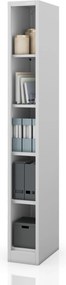 Regał metalowy wąski, archiwizacyjny na dokumenty szary, 250x1950x600 mm: TIM