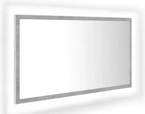 Prostokątne szare lustro wiszące LED C9-W26