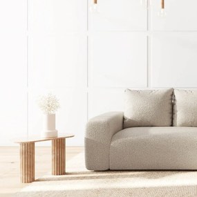 Beżowy narożnik z materiału bouclé (prawostronny/z szezlongiem) Monce – Rodier