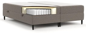 Brązowe łóżko boxspring ze schowkiem 200x200 cm Malte – Maison de Rêve