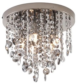 Klasyczna lampa sufitowa czarna z dymionym szkłem - Medusa