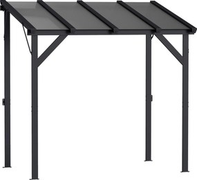 Outsunny Pawilon Grillowy 2,44 x 1,48 m z Pochyłym Dachem, Altana Ogrodowa z Ochroną UV 50+, Ciemnoszary | Aosom PL