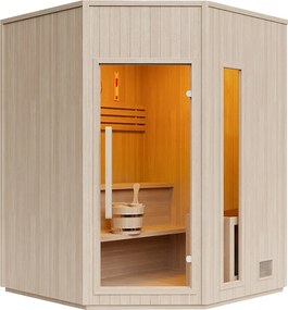 Narożna sauna fińska z piecem 8KW - 5/6 osób - S180 x G180 x W210 cm - KOTKA