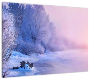 Obraz - Zamarznięta rzeka (70x50 cm)