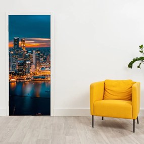 Fototapeta na drzwi - Miasto nocą (95x205cm)