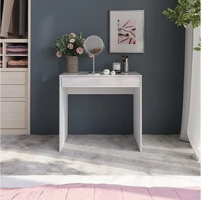 Stół do toalety biały/biały wysoki połysk 81.4x50.1x76 sherry