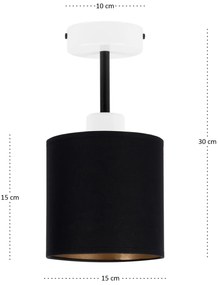 Lampa sufitowa biała jednopunktowy spot z czarnym abażurem C-1010WE-SC