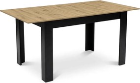 Prostokątny stół rozkładany dąb artisan + czarny P2-A71