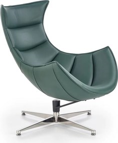 Zielony fotel wypoczynkowy ze skóry Luxor