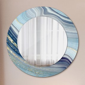 Lustro dekoracyjne okrągłe Niebieski marmur