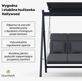 Blumfeldt FlexiSwing Huśtawka ogrodowa w stylu Hollywood
