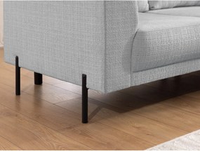 Jasnoszary narożnik z tkaniny szenilowej (prawostronny/w kształcie litery L) Mauris – Ropez