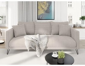 Jasnobrązowa sofa z tkaniny szenilowej 200 cm Freya – Ropez