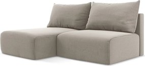 Szarobrązowy aksamitny rozkładany/ze schowkiem narożnik (lewostronny/z szezlongiem) Kalena – Makamii