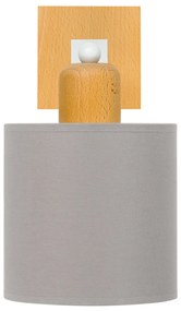 Szary kinkiet LED CL-WD-WE10x10BU-GR jednopunktowy z litego drewna