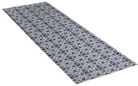 Biało-niebieski plastikowy dywanik łazienkowy 65x200 cm Murcia – Wenko