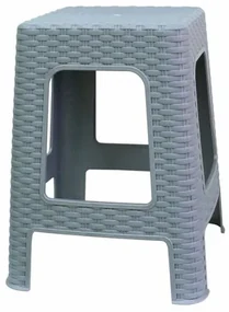 Ogrodowy taboret do sztaplowania Ratan, 45 x 35,5 x  35,5 cm, szary