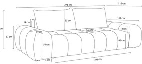 Biała sofa z tkaniny szenilowej 278 cm Everest – Bobochic Paris