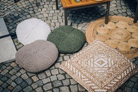 Okrągła poduszka dekoracyjna DORA 45 cm, żółta