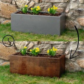 Line Donica ogrodowa 40 x 90 x 30 cm, corten CORGARDEN 1005