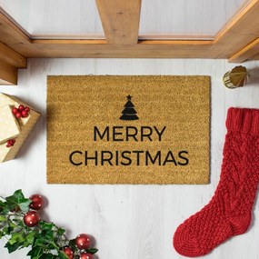 Wycieraczka ze świątecznym motywem z włókna kokosowego 40x60 cm Merry Christmas – Artsy Doormats