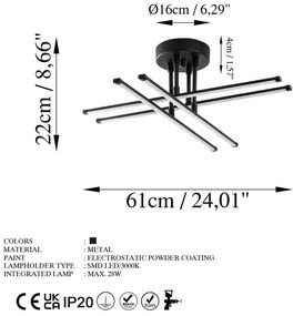 Czarna lampa sufitowa LED Exhaust – Opviq lights