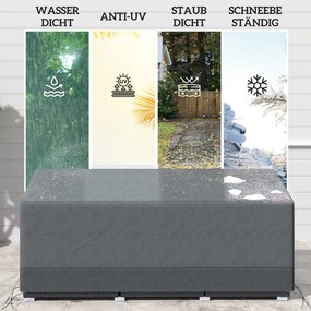 Outsunny Pokrowiec na meble ogrodowe, mrozoodporny, wodoodporny, ochrona UV, tkanina Oxford 600D 190,5 x 72 x 76cm Jasnoszary | Aosom PL